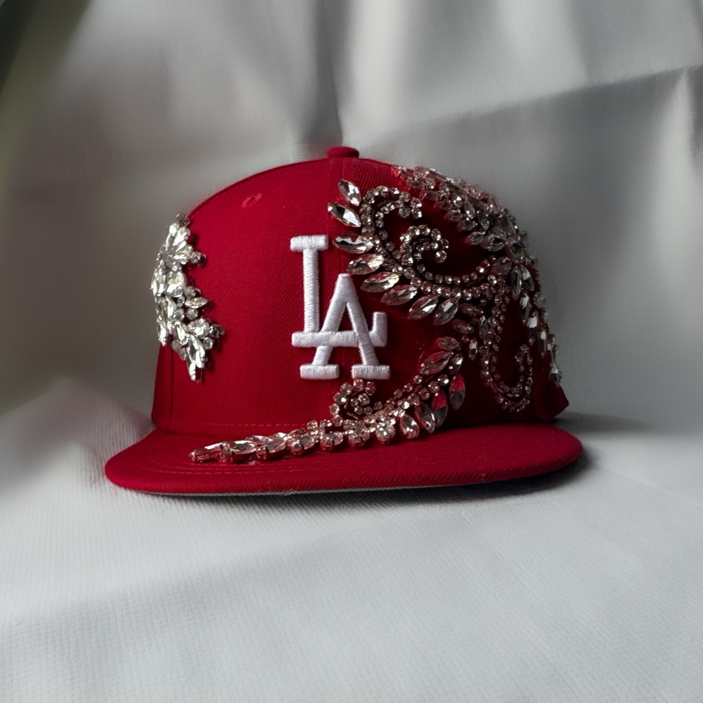 Embellished LA Red Cap